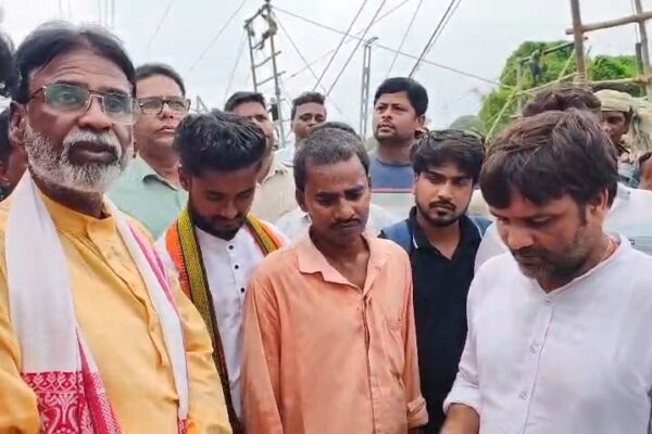 Landslide on railway line in Farakka